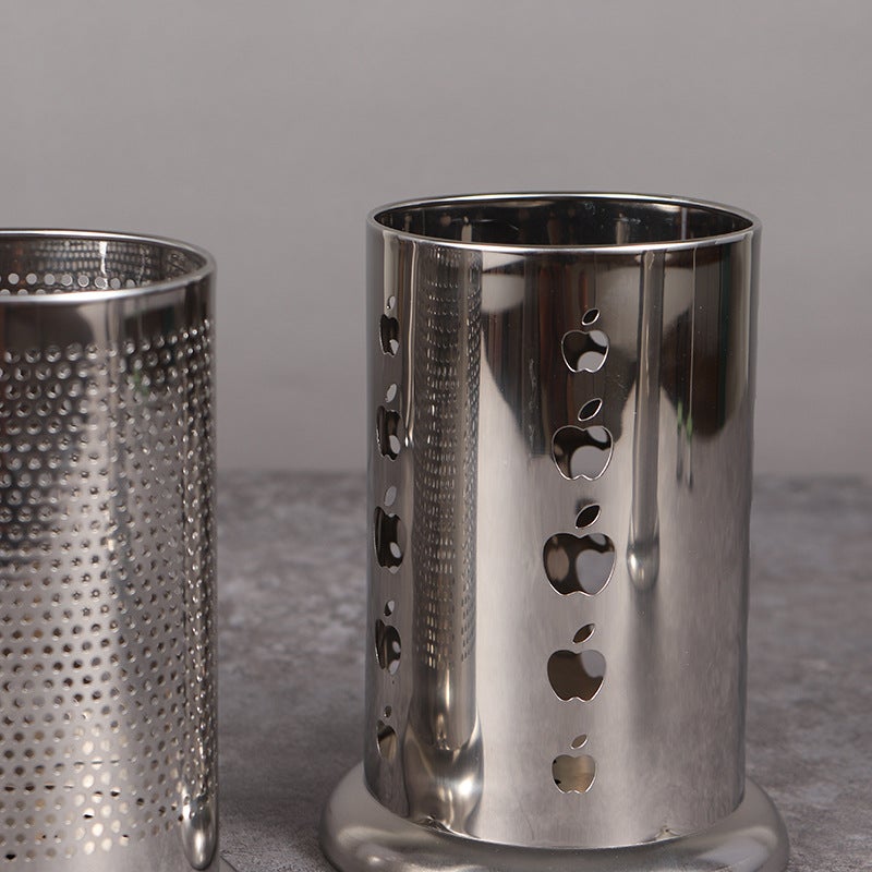 Stainless Steel Chopsticks Holder Chopsticks Cage Suction Tube Holder Household Restaurant Restaurant Drain Chopsticks Basket Round Storage Box With Seat - Image 5