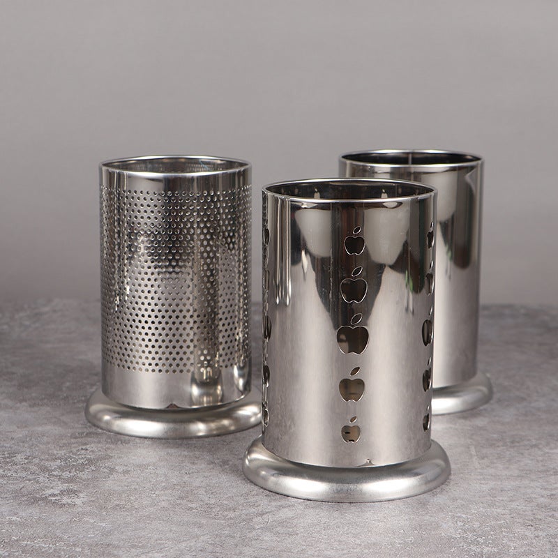 Stainless Steel Chopsticks Holder Chopsticks Cage Suction Tube Holder Household Restaurant Restaurant Drain Chopsticks Basket Round Storage Box With Seat - Image 3