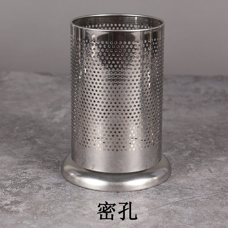 Stainless Steel Chopsticks Holder Chopsticks Cage Suction Tube Holder Household Restaurant Restaurant Drain Chopsticks Basket Round Storage Box With Seat - Image 1