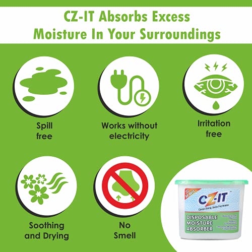 CZ-IT Disposable Moisture Absorber Dehumidifier, Green, 1800 g, Pack of 6 - Image 4