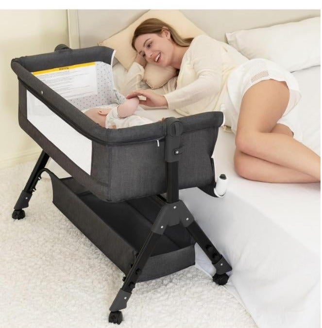 Bedside Baby Crib | Foldable Baby Bed with Storage Basket | Suitable for Co-sleeping - Image 1