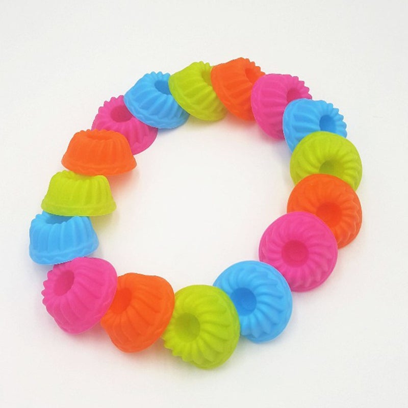 Pcs Thread Shape Silicone Reusable Baking Cake Molds Jelly Mould Cupcake Maker Muffin Cup ( /Green/Orange/ )) - Image 4