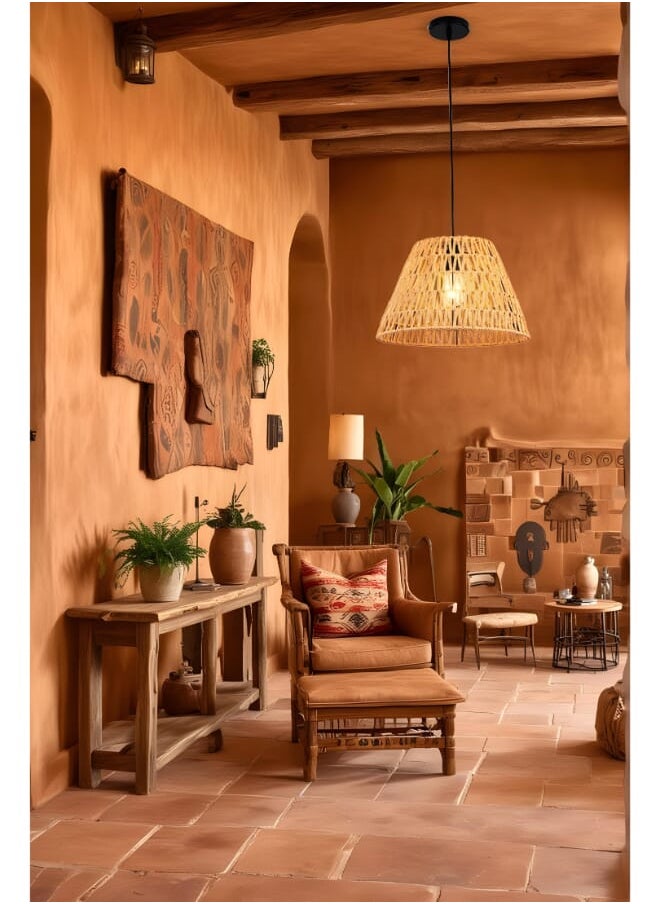 Best Power Stylish Rustic Pendant Light – Handwoven Hanging Ceiling Lamp 6186, Adjustable Height, E27 Base, Cozy & Modern Look (Bulb Not Included)  - Image 2