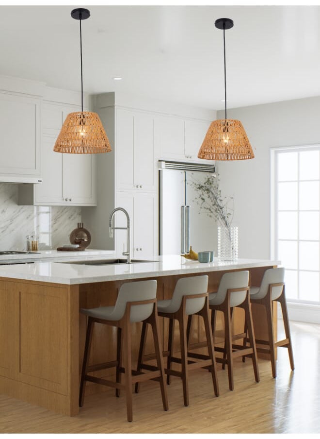 Best Power Stylish Rustic Pendant Light – Handwoven Hanging Ceiling Lamp 6186, Adjustable Height, E27 Base, Cozy & Modern Look (Bulb Not Included)  - Image 1
