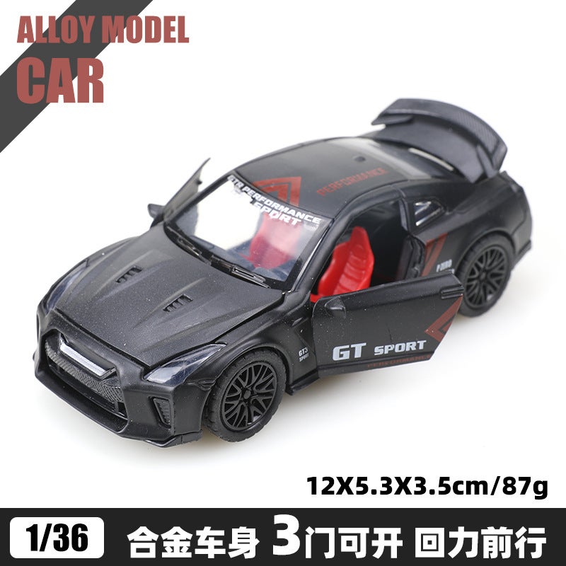 Bulk 1:36 Alloy Model Cars, Kids Pull Back Toy Vehicles, Boys Race Car Decor Gift[Bubble Bag] Japanese GTR track edition Black [Bubble Bag] Japanese GTR track edition Black 