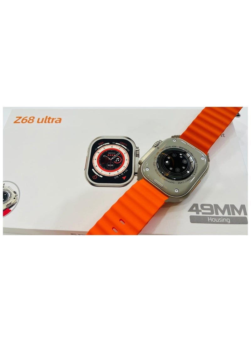 Gravity New Smart Watch Z68 Ultra Series 8 NFC Smartwatch Men Women Bluetooth Call Waterproof Wireless Charging HD Screen for Apple (Yellow) - Image 2