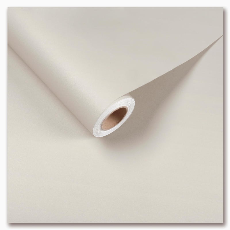 CRE8TIVE 12x80 Cream White Wallpaper Peel and Stick Modern Beige Contact Paper for Countertops Waterproof Self Adhesive Matte Solid Color Vinyl Wallpaper for Bedroom Bathroom Cabinets Shelf Liner