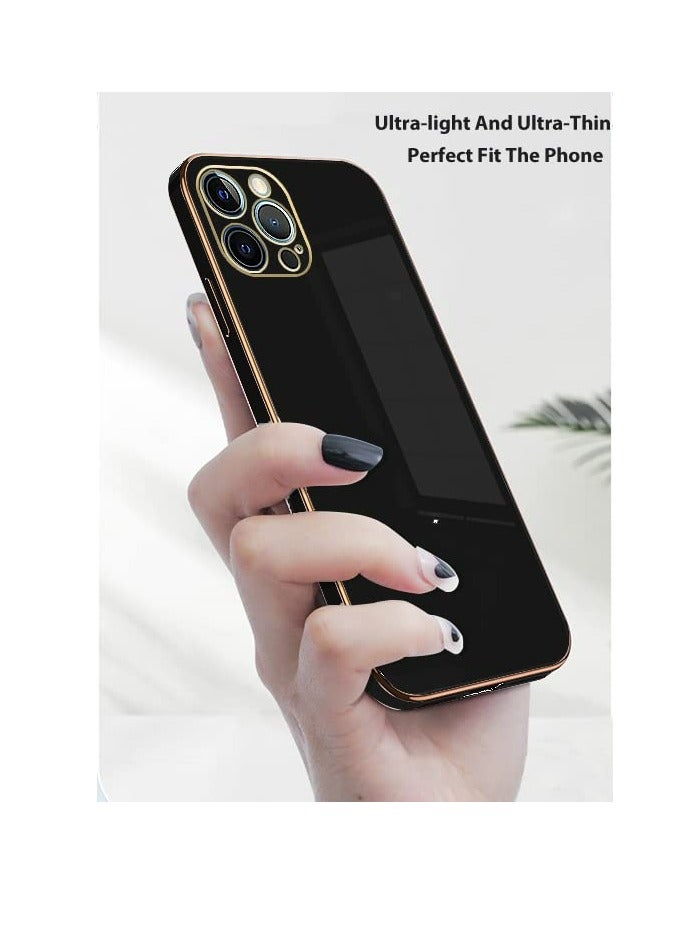 Iphone 14 Pro Max Black Mobile Phone Case Cover, Luxury Plating Soft Back Cover, Raised Full Camera Protection  - Image 5