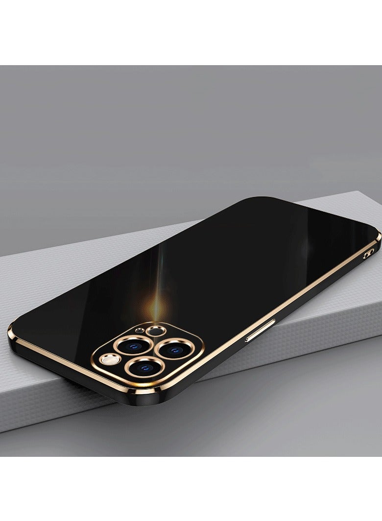 Iphone 14 Pro Max Black Mobile Phone Case Cover, Luxury Plating Soft Back Cover, Raised Full Camera Protection  - Image 2