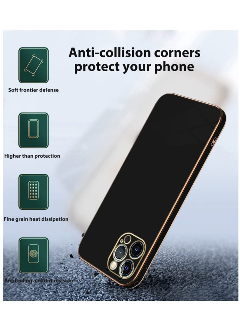 Iphone 14 Pro Max Black Mobile Phone Case Cover, Luxury Plating Soft Back Cover, Raised Full Camera Protection  - Image 4