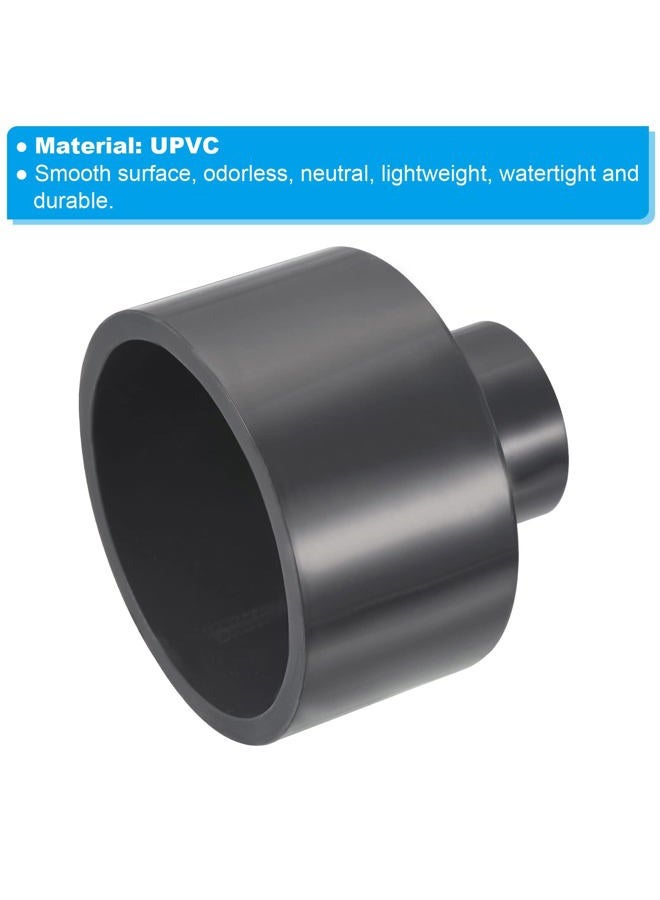 PATIKIL موصل أنبوب تقليل PVC 3.5x1.6 بوصة، محول موصل مستقيم، رمادي - Image 4