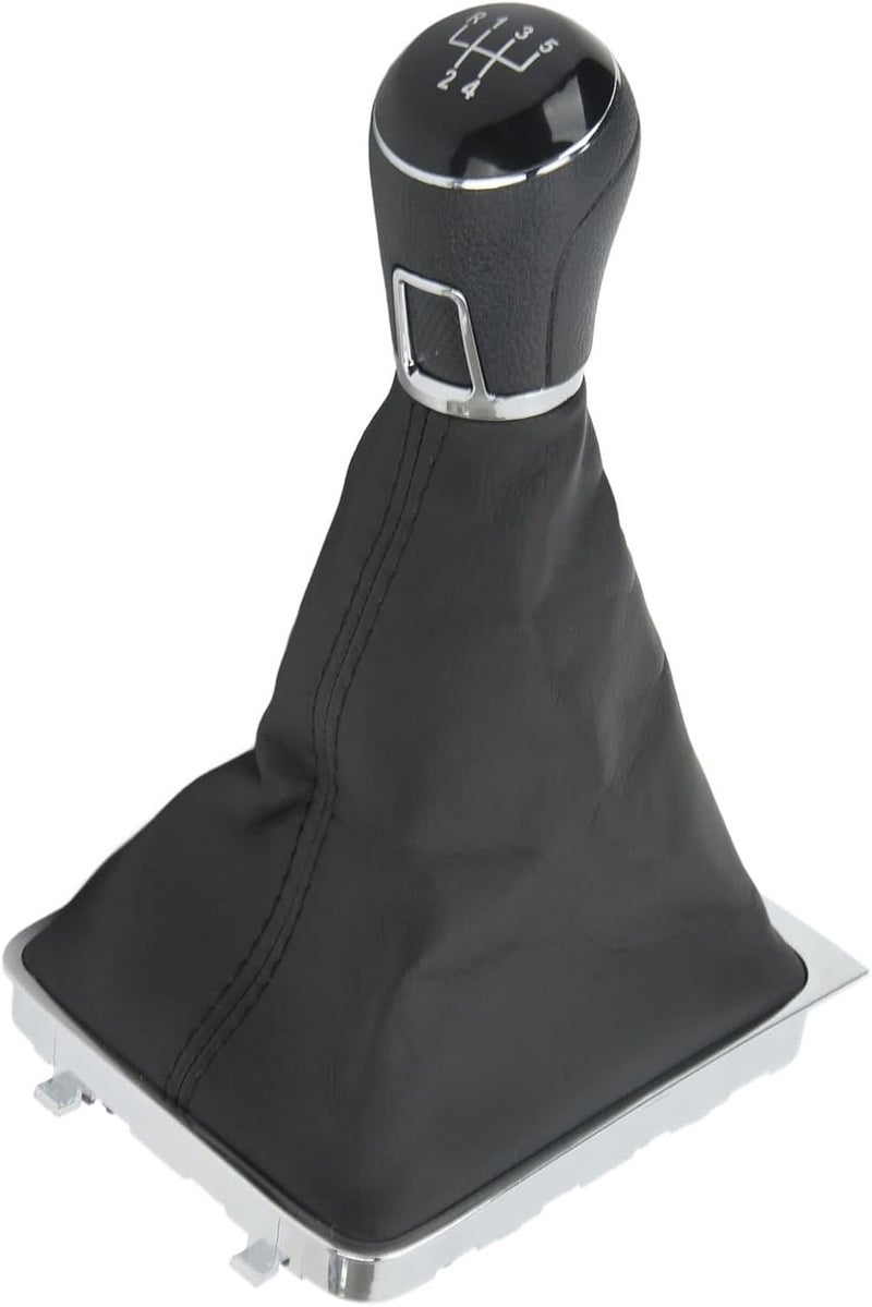 Gear Shift Knob Boot Kit, Manual Transmission, 5 Speed, Black Leather - Durable Materials, Protection, Easy Installation for B6 2005-2010 (5 Speed) - Image 1