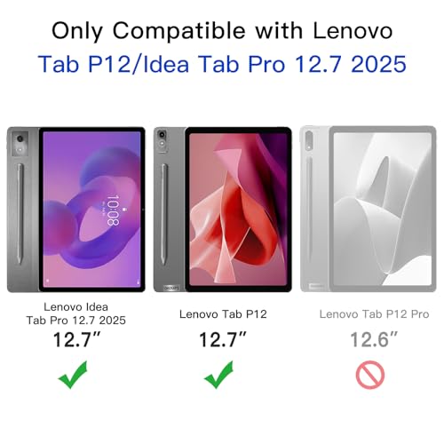 JETech Screen Protector for Lenovo Idea Tab ProYoga Tab Plus 2025 Tab P12 2023 127Inch 9H Tempered Glass Film HD Clear 2Pack - Image 3