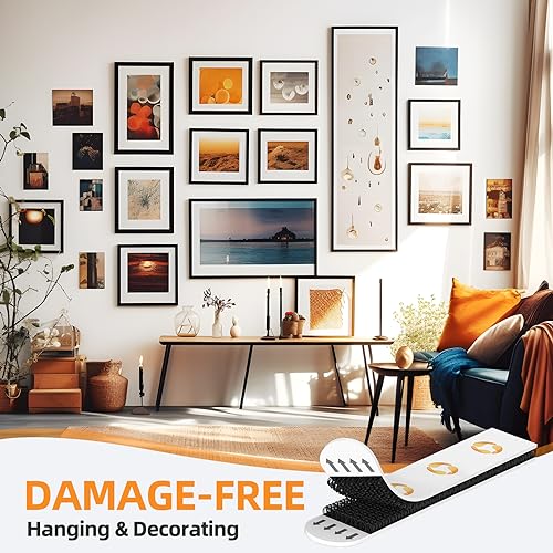 SummerBrite XL Picture Hanging Strips Heavy Duty, 80 Strips Damage Free Removal Picture Hangers for Wall, Sticky Hook & Loop Adhesive Strips for Poster/Picture/Home/Office, 40 Pairs/X-Large, Black - Image 5