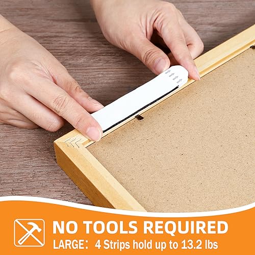 SummerBrite XL Picture Hanging Strips Heavy Duty, 80 Strips Damage Free Removal Picture Hangers for Wall, Sticky Hook & Loop Adhesive Strips for Poster/Picture/Home/Office, 40 Pairs/X-Large, Black - Image 3