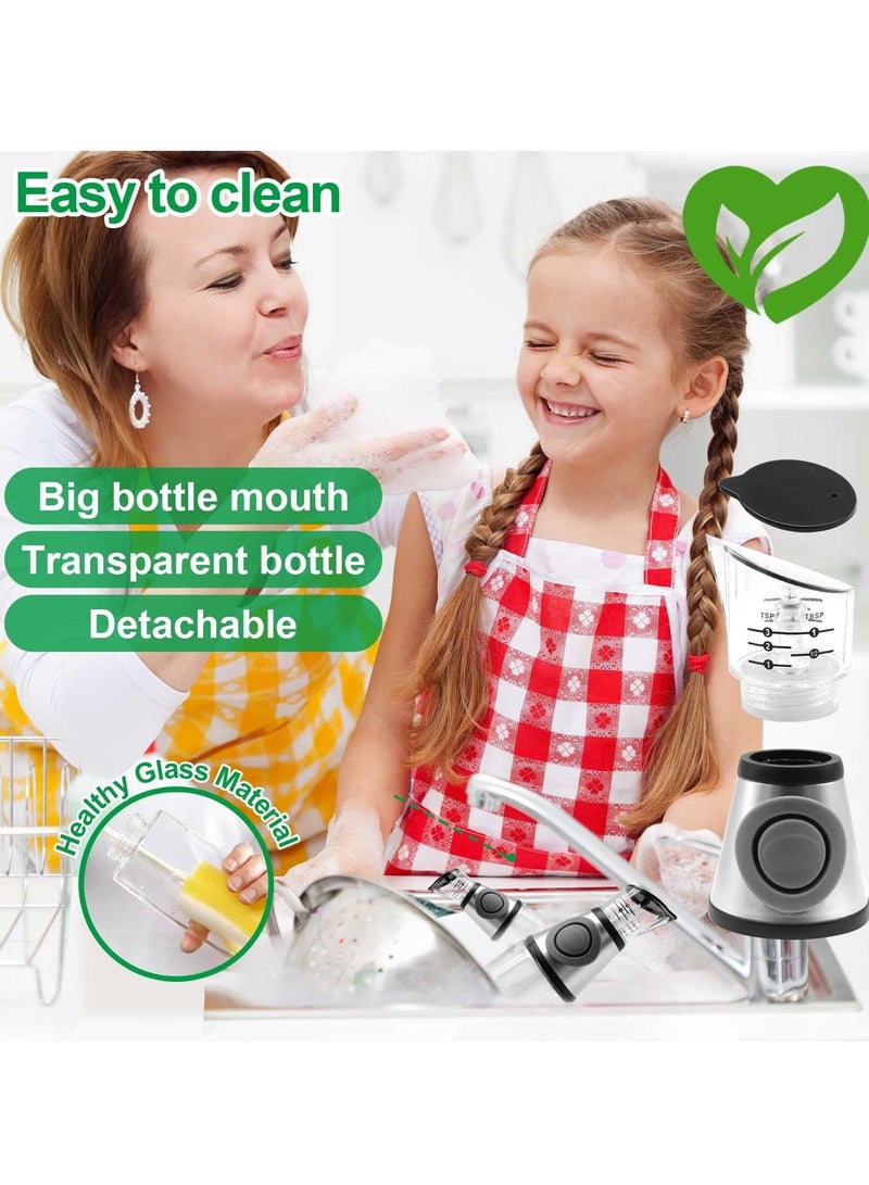 Olive Oil Dispenser Bottle, 8.5 OZ Sprayer Glass and Vinegar with Measuring Scale Pump for Kitchen Cooking Salads Baking Frying