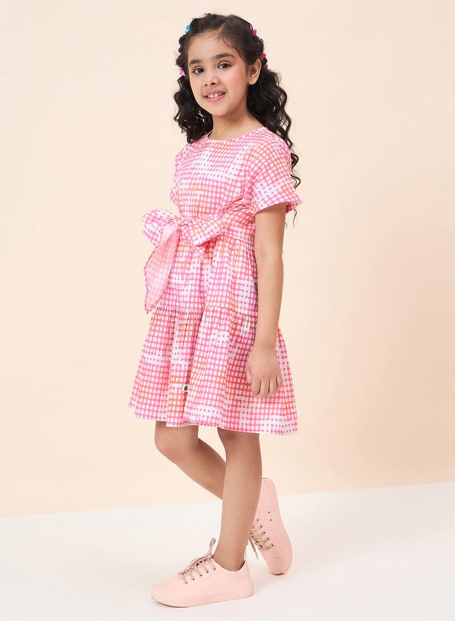 ستايلو بج فستان ستايلو بيج بطبعات متكاملة وربطة أمامية - Image 3