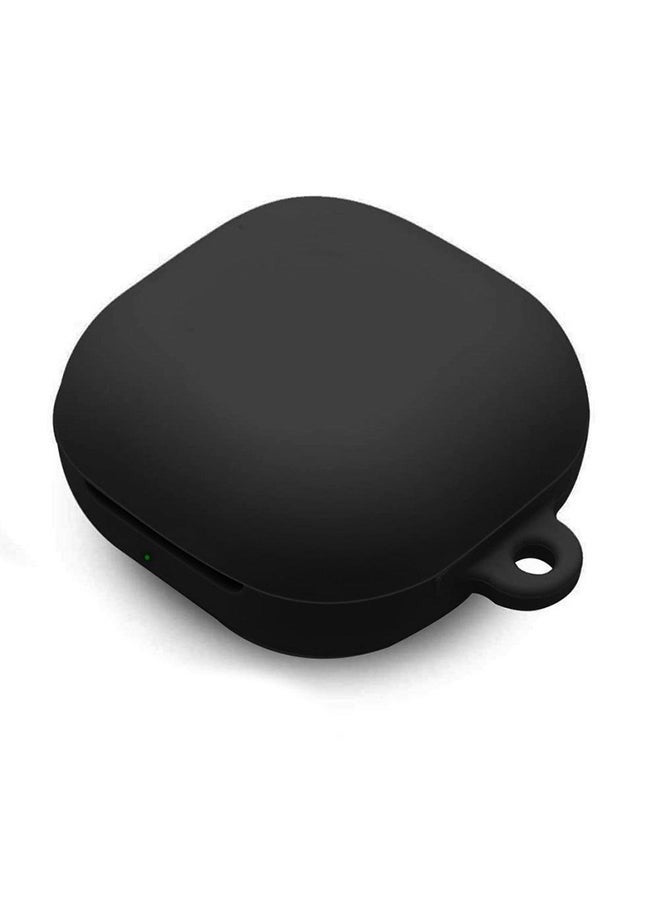 Protective Case With Keychain Carabiner for Samsung Galaxy Buds2/Buds Pro/Live Black - Image 2