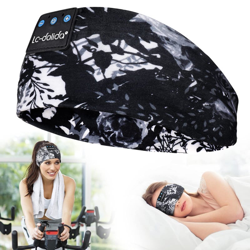 LC-dolida Sleep Headphones Bluetooth 5.4, Headband Earphones Wireless, Sleep Mask for Sleeping, Sports, Gifts, Workout, Jogging, Yoga,Insomnia, Air Travel, Meditation - Image 1