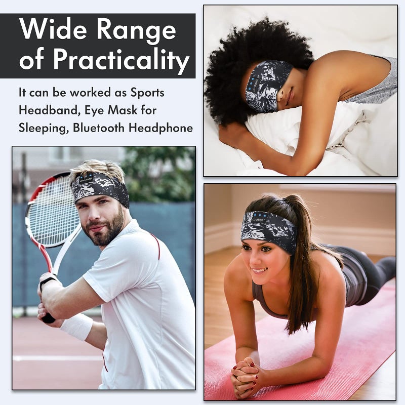 LC-dolida Sleep Headphones Bluetooth 5.4, Headband Earphones Wireless, Sleep Mask for Sleeping, Sports, Gifts, Workout, Jogging, Yoga,Insomnia, Air Travel, Meditation - Image 2