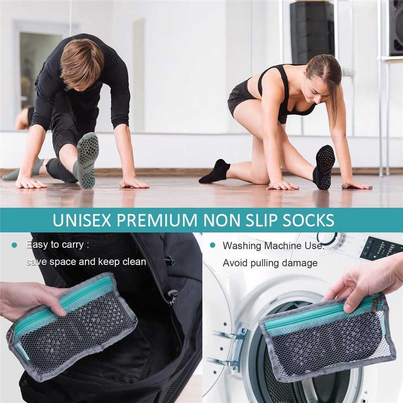 Hylaea Unisex Non Slip Socks with Grip for Yoga, Hospital, Pilates, Barre | Ankle, Cushioned - Image 5