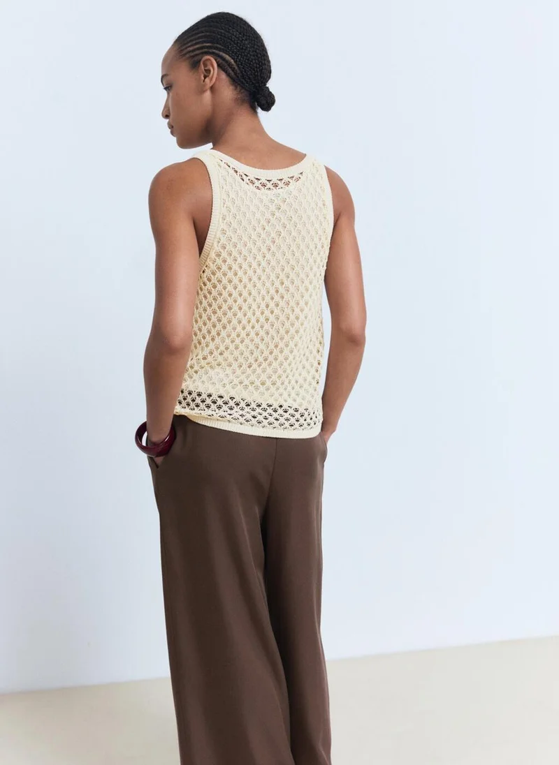 MANGO Crochet top with straps