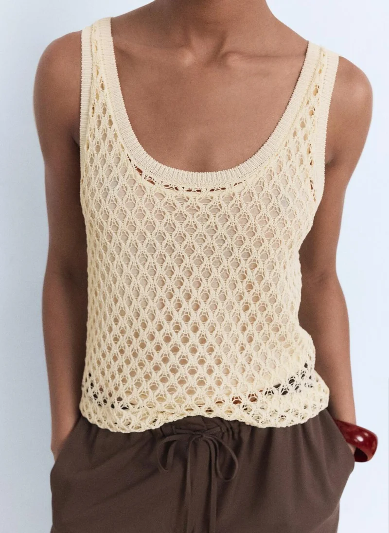 MANGO Crochet top with straps