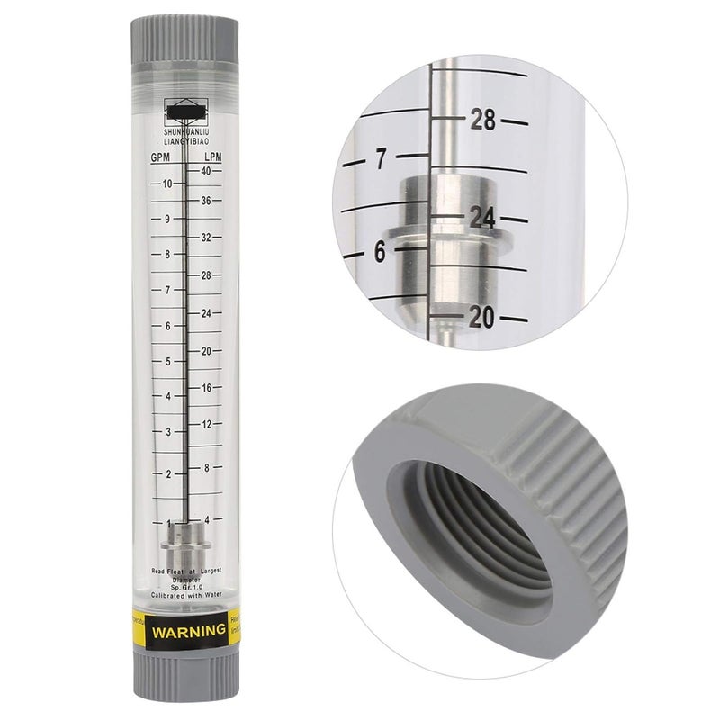 Jectse G3/4inch Female Water Liquid Flowmeter,1-10GPM Tube Cylindrical Panel Type Meter,LZM-20G Flowmeter Instrument - Image 2
