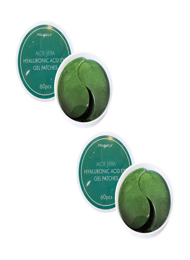 MASHELE Korean Under Eye Patches Aloe Vera Mask Anti-Aging Hyaluronic Acid Collagen Neck Forehead Laugh Line Pad Reducing Dark Circles Treatment (120pcs, aloe eye patches) - Image 1