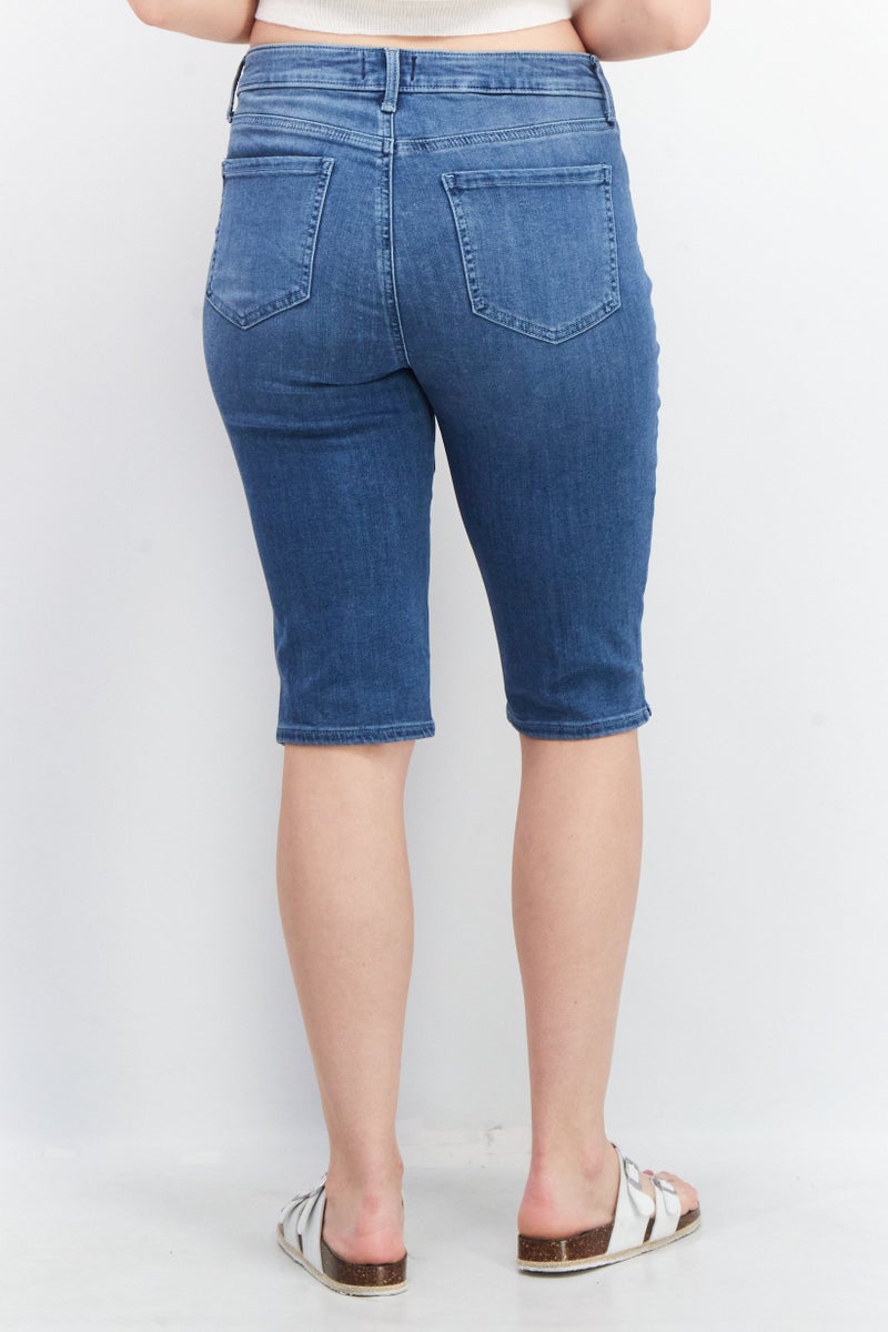NYDJ Women Shorts Stretch Shorts, Navy - Image 3