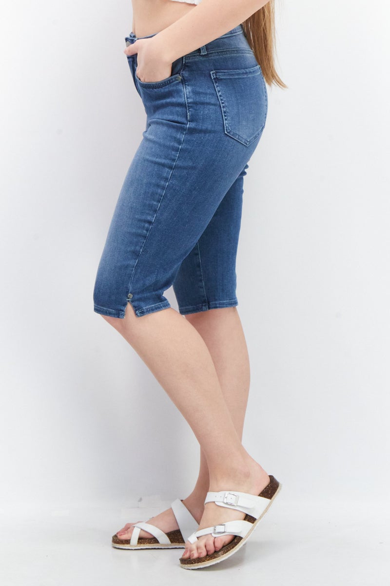 NYDJ Women Shorts Stretch Shorts, Navy - Image 2