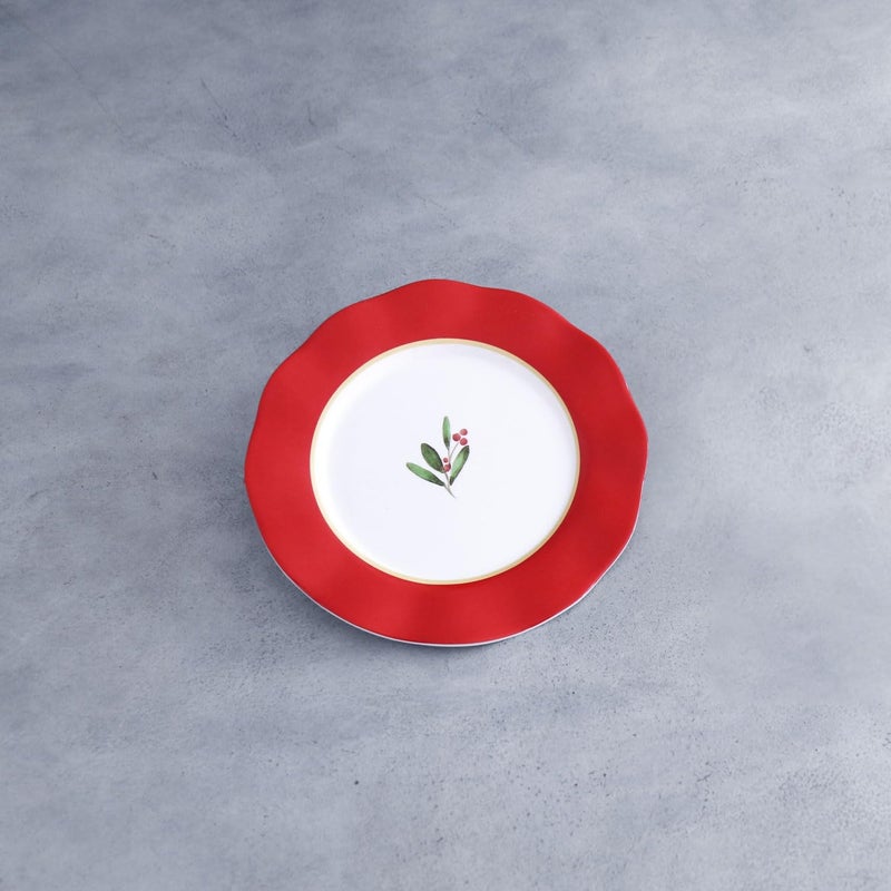 Beatriz Ball VIDA Holly 9 Salad Plate Set of 4 Red and White - Image 3