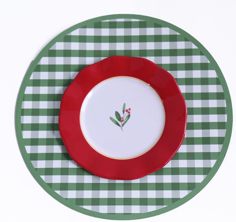 Beatriz Ball VIDA Holly 9 Salad Plate Set of 4 Red and White - Image 4