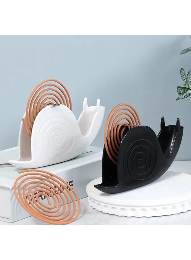 White Snail Shaped Mosquito Coil Holder Decorative Incense Burner for Home Office - Image 5