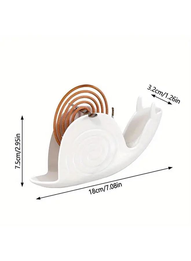 White Snail Shaped Mosquito Coil Holder Decorative Incense Burner for Home Office - Image 3