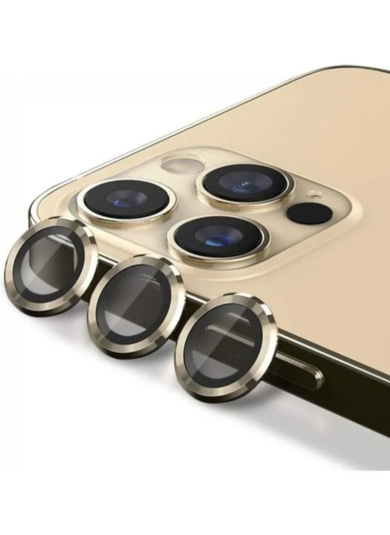 TWEGGON 3pc iPhone 14 Pro Max Camera Glass Gold Protective Camera Lens Glass for iPhone 14 Pro Max Gold  - Image 1