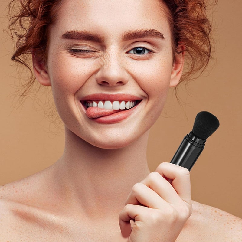 Automatic Powder Makeup Brush Portable Black Fiber Blush and Face Powder Brush for Women Cosmetics Application - Image 5