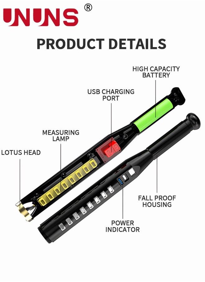 UNUNS - USB Rechargeable Led Flashlight High Lumens with COB Light, Bright LED Tactical Flashlight, 3 Modes Adjustable Zoomable Emergency Waterproof Flashlight - Image 1