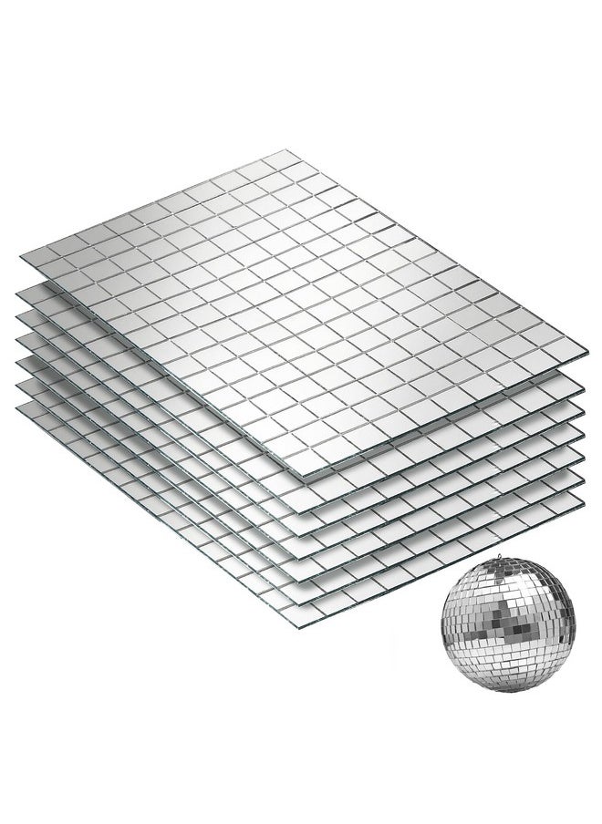 PP OPOUNT 1050 Pcs Disco Ball Tiles, 10 X 10 Mm Self-Adhesive Disco Tapes For Diy Craft Decoration, Small Mirror Tiles For Disco Balls, Art Collage, Indoor Outdoor Decoration(Silver)  - Image 1