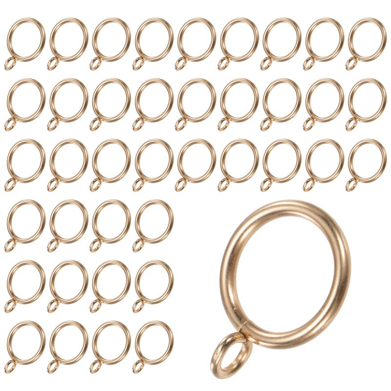 M METERXITY M METERXITY 30-Pack Gold Curtain Rings with Eyelet  Rustproof Metal Rings for Curtain Rods  1 Inch Interior Diameter Drapery Rings for Curtain Rods for Hanging Drapes/Hats/Towels - Image 4