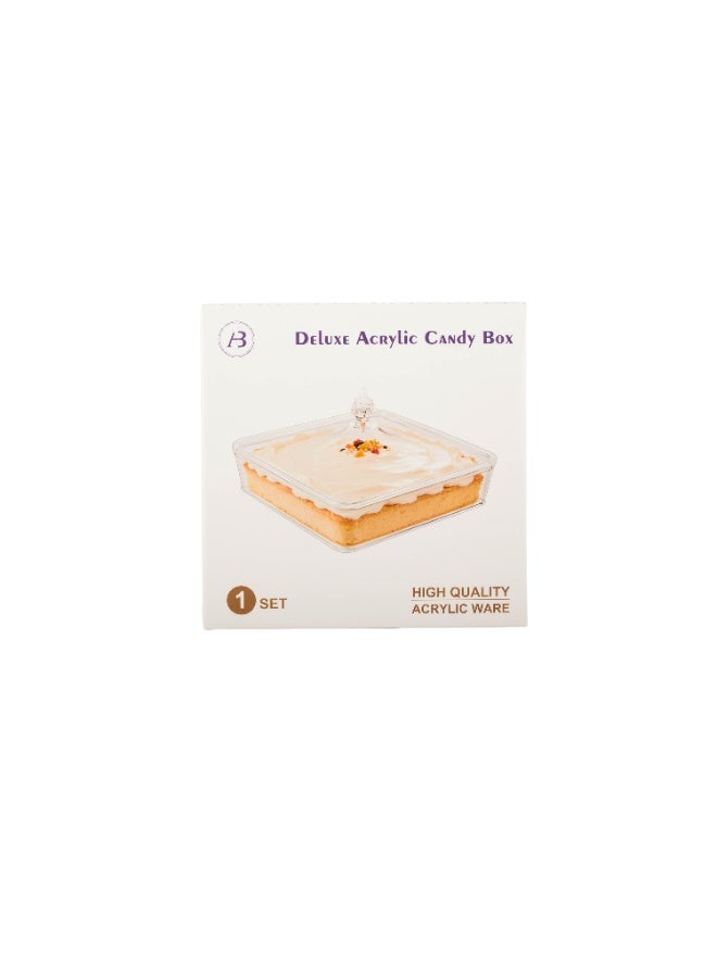 بن شيهون 🍰✨ علبة تقديم أكريليك فاخرة بغطاء شفاف – مقاس 22 سم × ارتفاع 6 سم | أناقة مثالية لضيافة الحلويات والكيك - Image 5