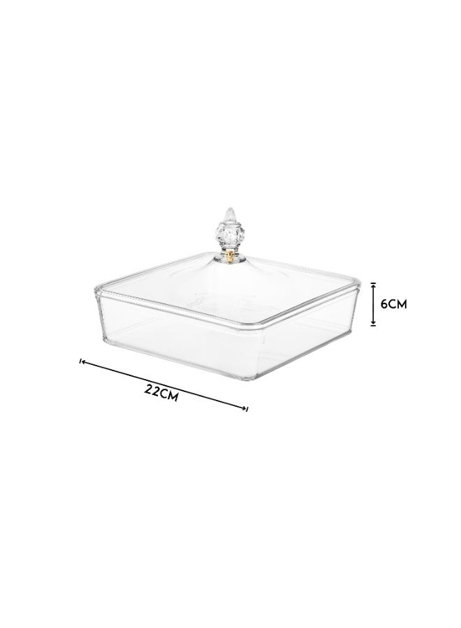 بن شيهون 🍰✨ علبة تقديم أكريليك فاخرة بغطاء شفاف – مقاس 22 سم × ارتفاع 6 سم | أناقة مثالية لضيافة الحلويات والكيك - Image 2