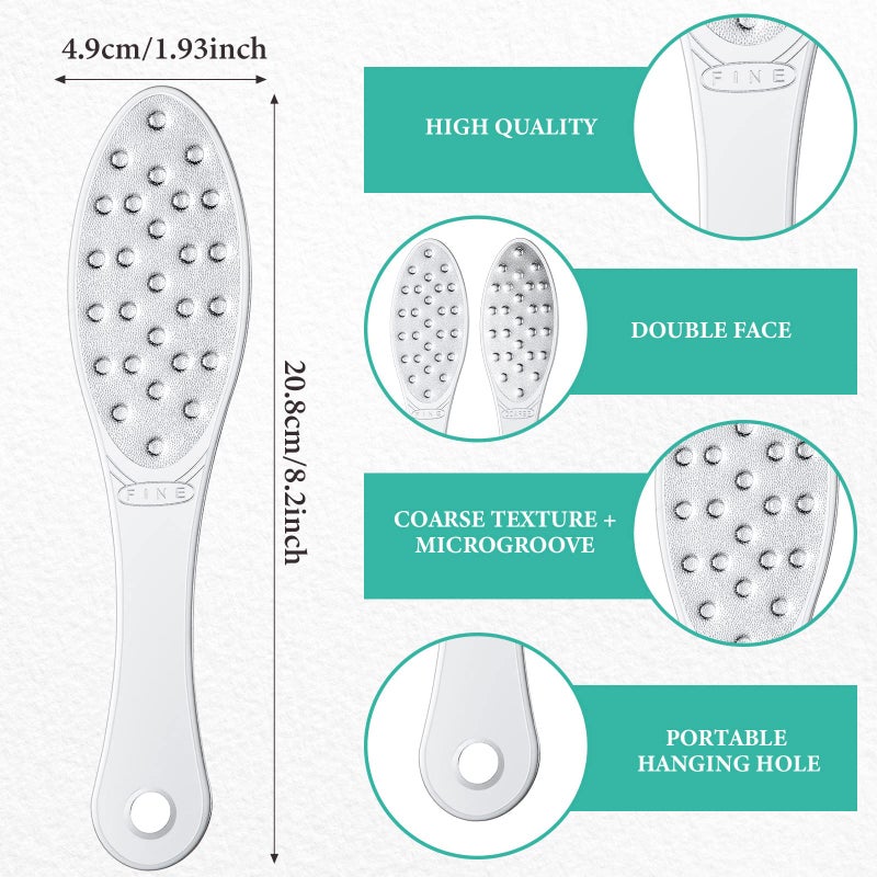 Jutom 2 Pcs Stainless Steel Foot Scraper Metal Foot File Double Sided File Callus Remover Professional Feet Rasp Scrubber for Wet or Dry Skin Easy to Clean Pedicure Tool Heel - Image 2