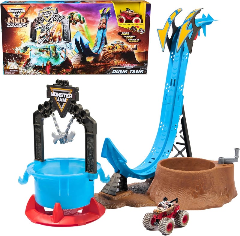 Monster Jam Mud Blasters, Monster Mutt Dalmatian Dunk Tank Playset, Color Change Action, Kids Toy Gifts for Boys and Girls Ages 3 and Up - Image 1