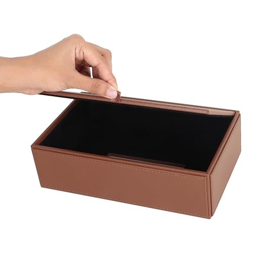 V-CUBE DESIGNS Premium Vegan Leather Tissue Box Holder | Paper Napkin Holder | Sturdy Tissue Case/Cover/Dispenser/Organizer for Home/Bathroom/Office/Table/Desk/Car | Tan - Image 4