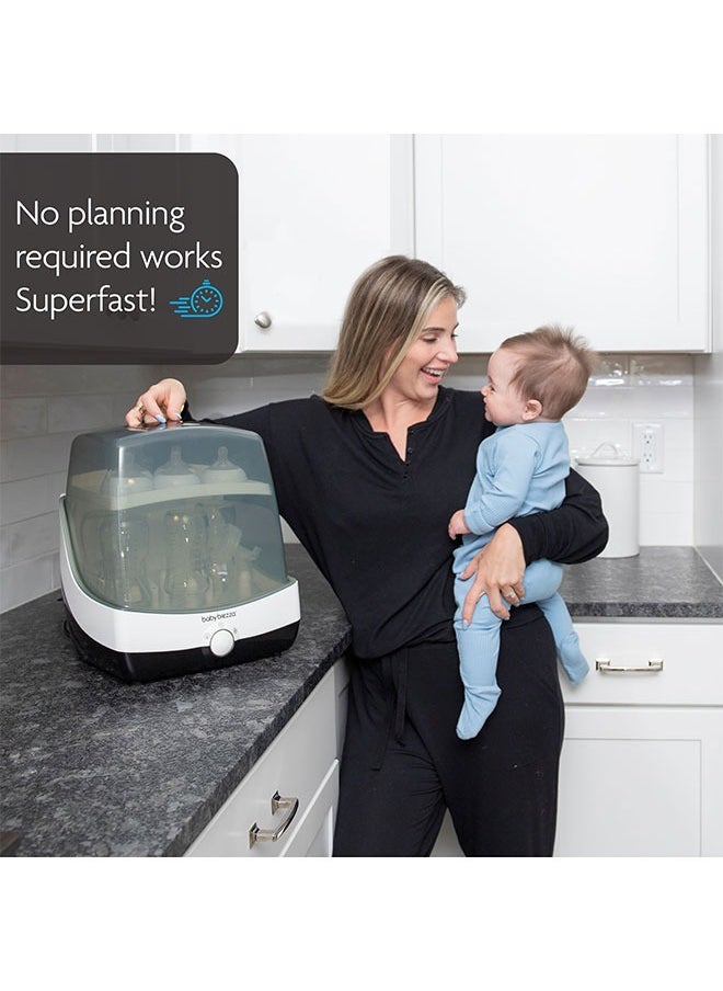 Baby Brezza - 10 Minute Baby Bottle Sterilizer + Dryer - Superfast Electric Steam Sterilization - Universal Sterilizing for All Bottles, Pacifiers + Breast Pump Parts - Image 1