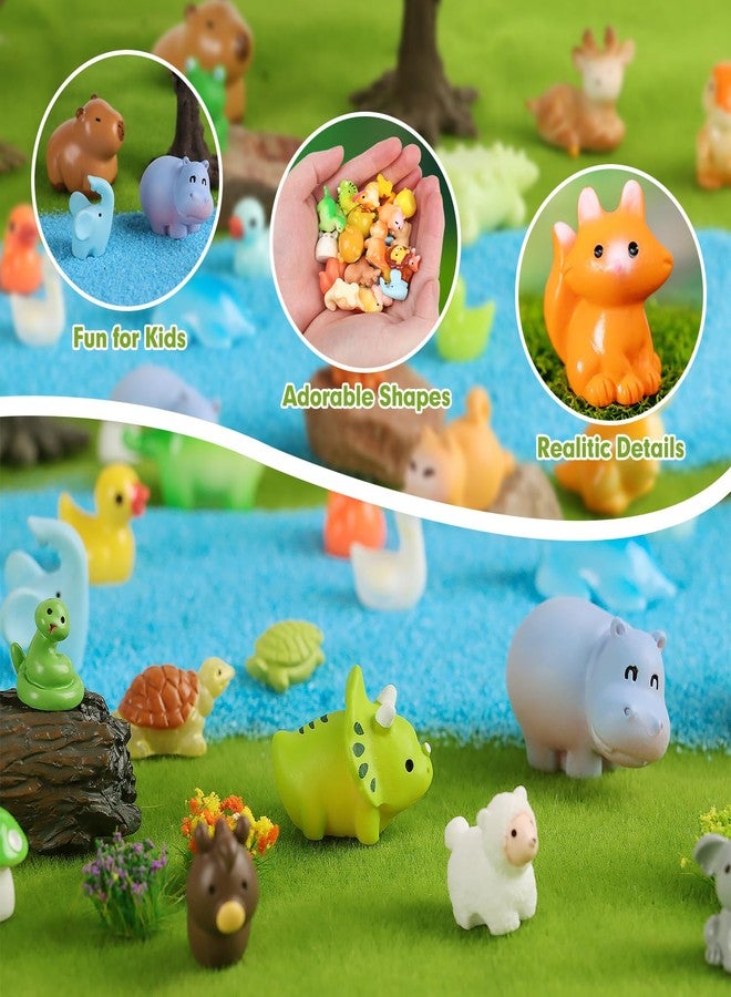 FOPINOA Mini Resin Animals Figures, 50PCS Tiny Resin Animal Miniature Figurines Garden Decor Micro Landscape Fairy Dollhouse Ornament for Fairy Garden, Dollhouse, Plant Pots, Bonsai Craft Decor - Image 4