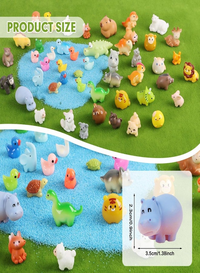 FOPINOA Mini Resin Animals Figures, 50PCS Tiny Resin Animal Miniature Figurines Garden Decor Micro Landscape Fairy Dollhouse Ornament for Fairy Garden, Dollhouse, Plant Pots, Bonsai Craft Decor - Image 2