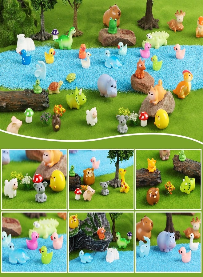 FOPINOA Mini Resin Animals Figures, 50PCS Tiny Resin Animal Miniature Figurines Garden Decor Micro Landscape Fairy Dollhouse Ornament for Fairy Garden, Dollhouse, Plant Pots, Bonsai Craft Decor - Image 3
