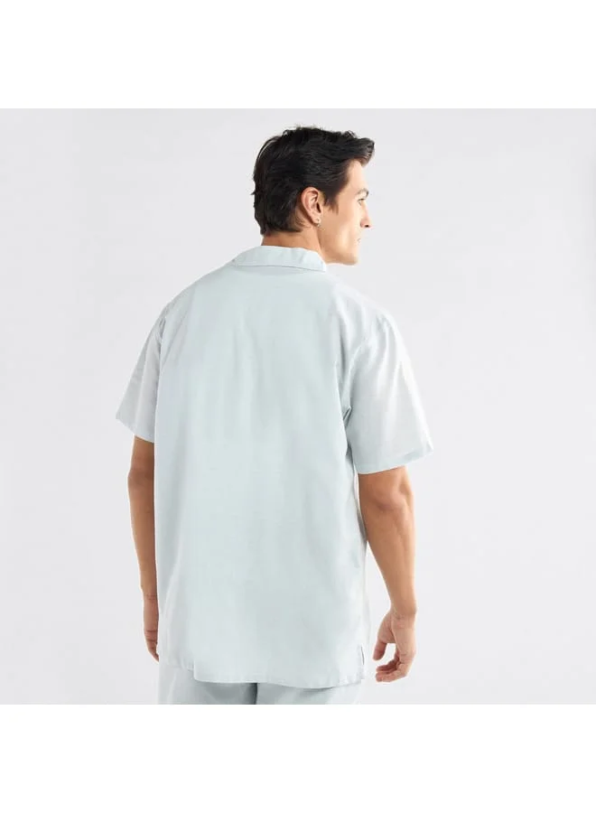 Splash FAV Regular Fit Solid Shirt with Camp Collar and Short Sleeves